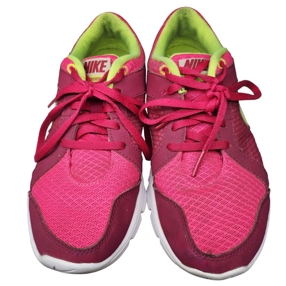 Nike Shoes Youth 5 Womens 6.5 Magenta Pink Neon Green Low Top Tennis Running - Picture 3 of 12